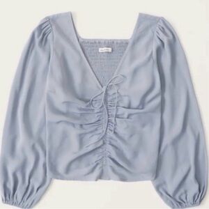 *NWT* Abercrombie & Fitch Blue Ruched Blouse